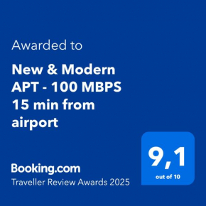 New & Modern APT - 100 MBPS 15 min from airport